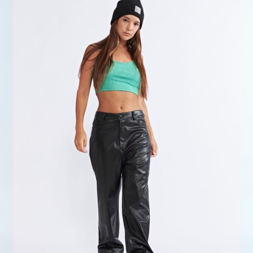 Pantalon Dama Cuerina Recto N+ Negro