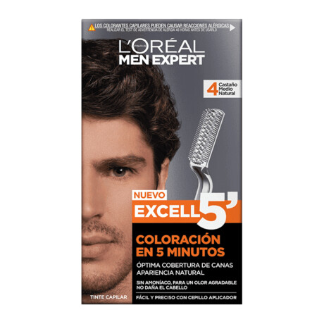 Tintura Para Cabello L'Oréal Paris Hombre Excell 5' Men Castaño Oscuro N°4 Tintura Para Cabello L'Oréal Paris Hombre Excell 5' Men Castaño Oscuro N°4