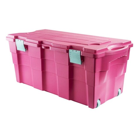 Baúl con Tapa Bisagra Wenco 100 Litros Rosa