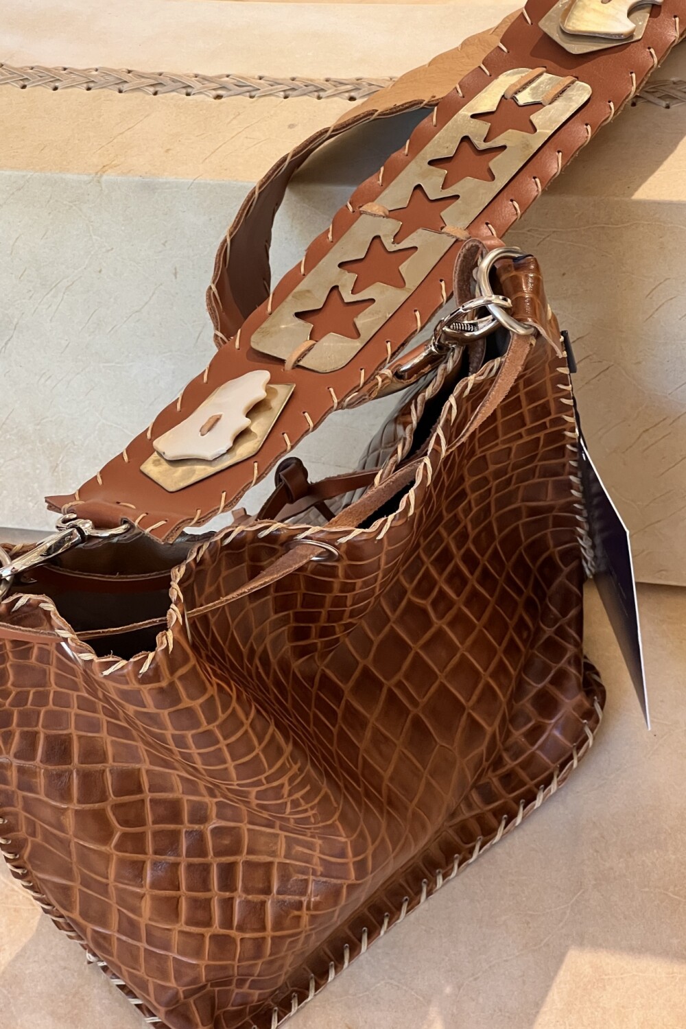Cartera Estrellas Crocco Camel
