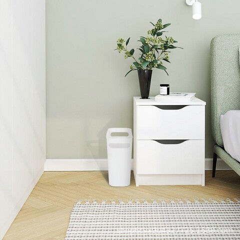 Cesto tacho de basura papelera plástico blanco