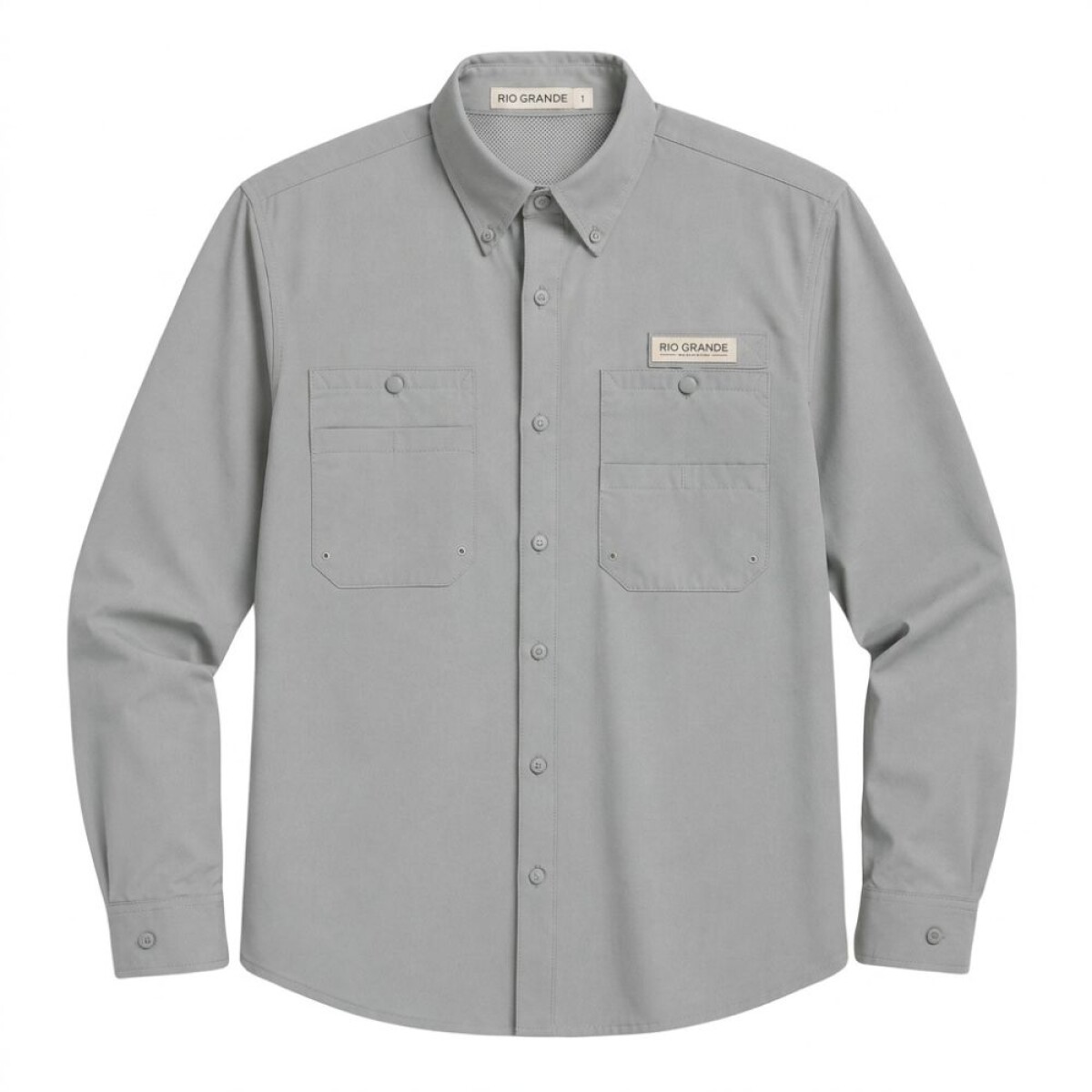 CAMISA MANGA LARGA FISHING GRIS 
