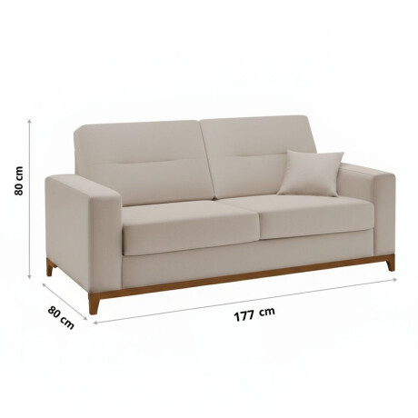Sofá sillón 3 cuerpos - Patas en madera beige