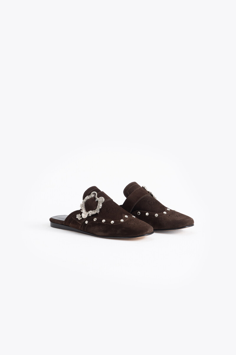 SLIDE FRANCE STUDDED Chocolate