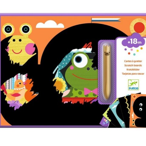 DJ0004 Tarjetas Para Rascar Y Descubrir X5 Un. 21x28 Cm Djeco - Animales