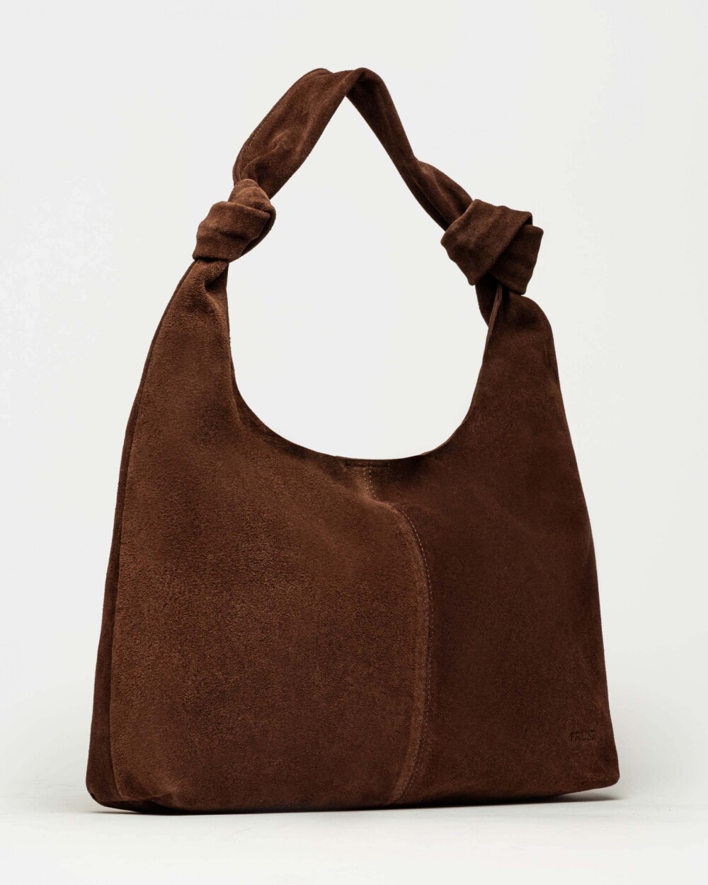 Cartera al hombro Juana en Cuero Gamuza Marron