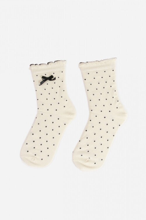 Medias lunares detalle moña blanco