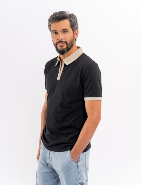 Remera m/c cierre negro