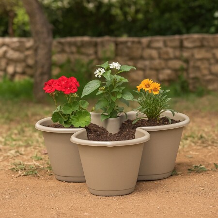 MACETA PETALOS 11.5 LITROS BEIGE BEIGE