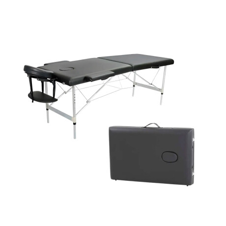 Camilla Portátil Profesional Lumax de Aluminio 185x60cm Negra