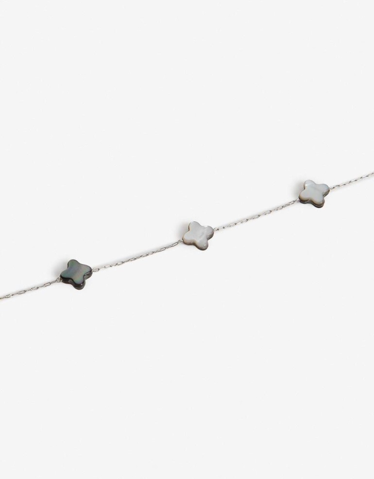 Pulseras Flexibles Perlas Pulsera Nácar. - Plateado Rodio
