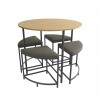 Mesa redonda 90 cms diámetro con 4 bancos Miel y Negro Mesa redonda 90 cms diámetro con 4 bancos Miel y Negro
