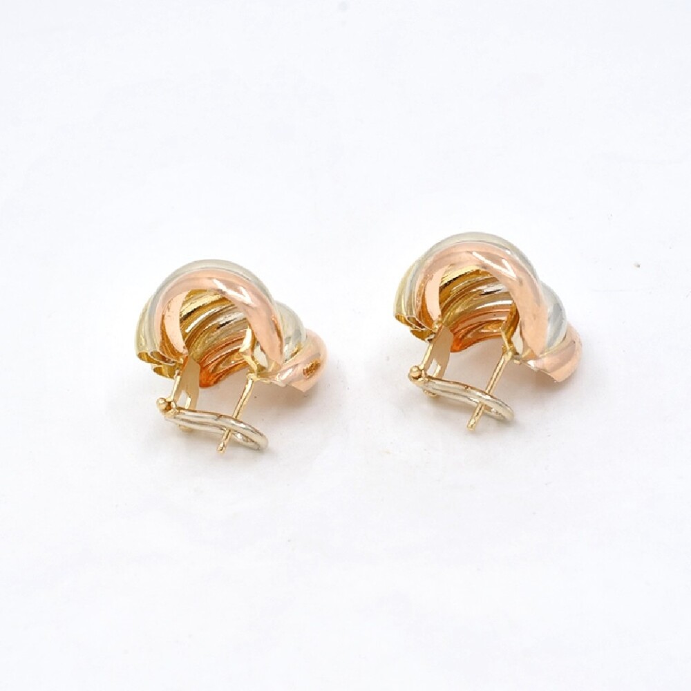 Caravanas 3 Tonos En Oro 18K. Caravanas 3 Tonos En Oro 18K.