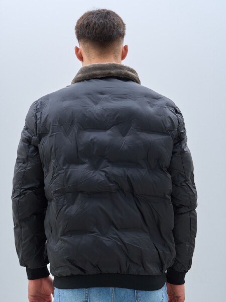CAMPERA OXX 82261 CUELLO PIEL NEGRO