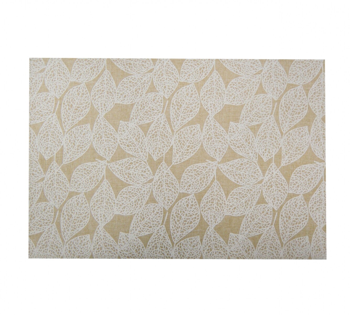 Individual Lino Estampado - 30x45 - Hojas Blancas 