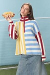 PREVENTA Sweater de algodón rayado multicolor