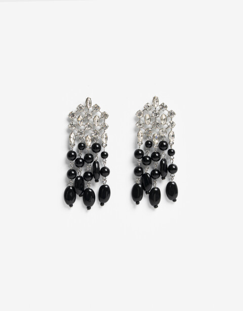 Aros Colgantes Largos Resina Aros Colgantes Largos Black Resin - Negro