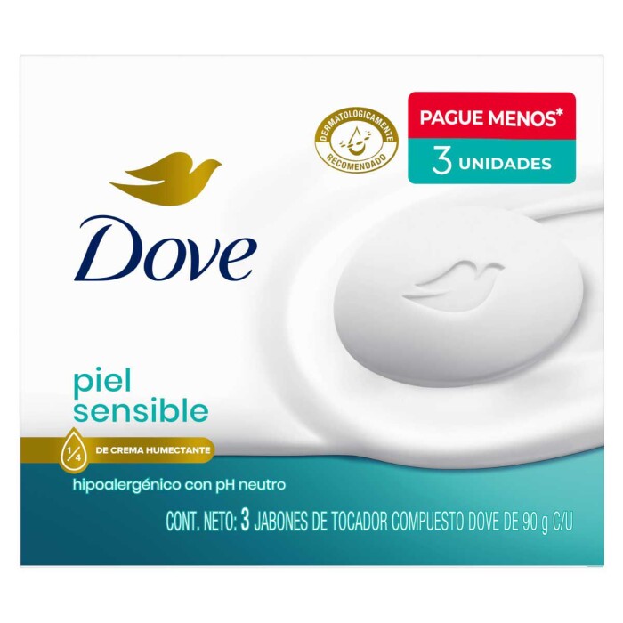 DOVE JABON PIEL SENSIBLE X 3 UNID única