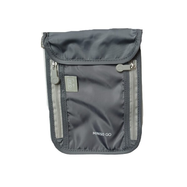 Porta pasaporte gris