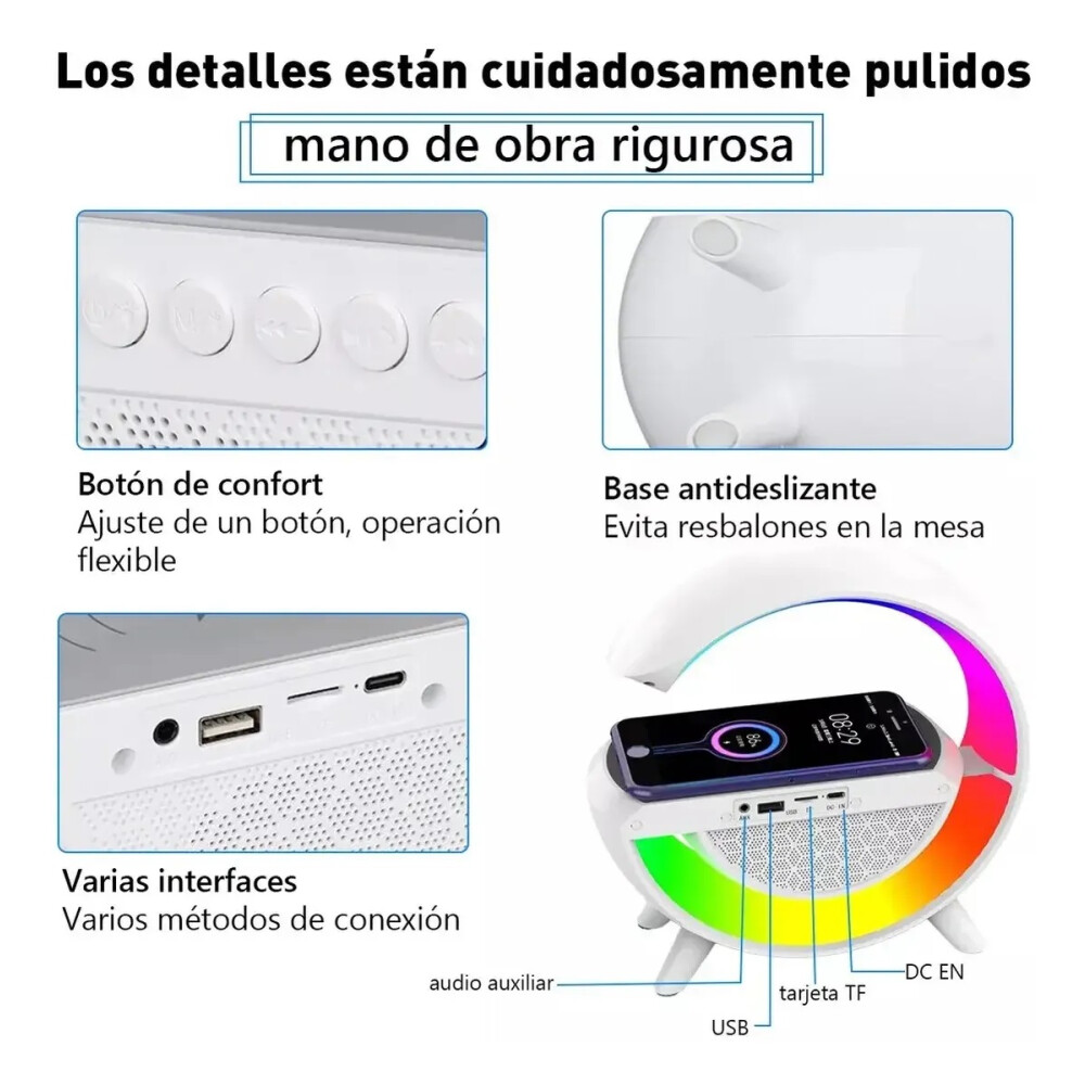 Lámpara Smart Parlante Con Reloj Digital 5 En 1 Lámpara Smart Parlante Con Reloj Digital 5 En 1