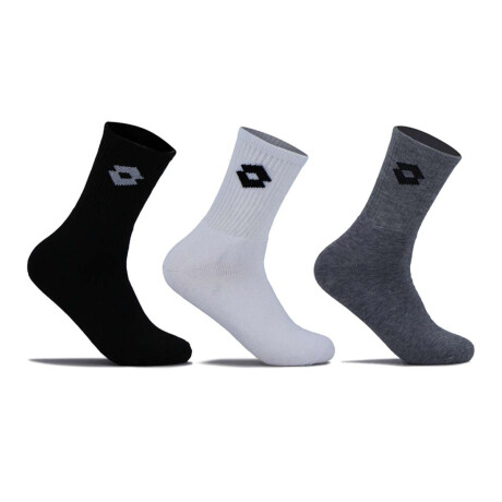 Lotto Medias Larga Tripack 35/38 Negro-Gris