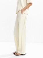 Pantalón 100 % Algodón Con Bordado crudo