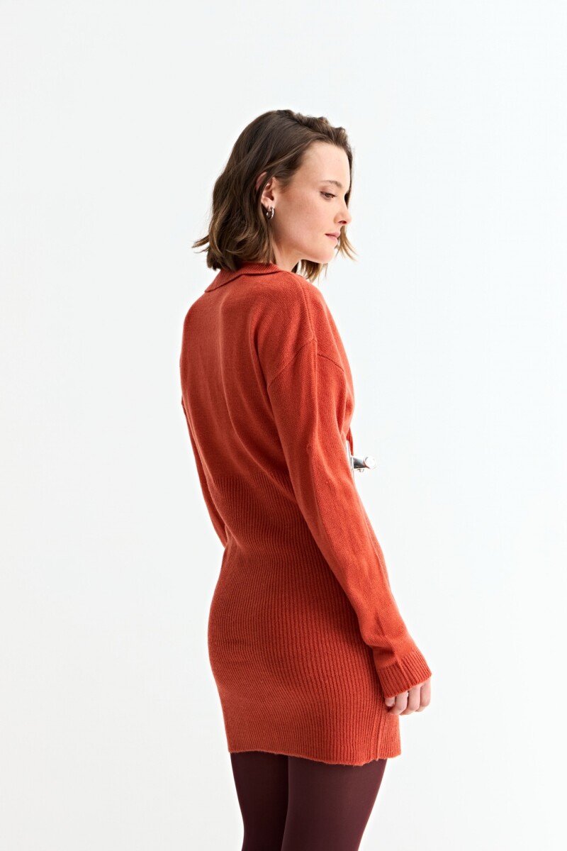Vestido tejido cuello polo LACRE