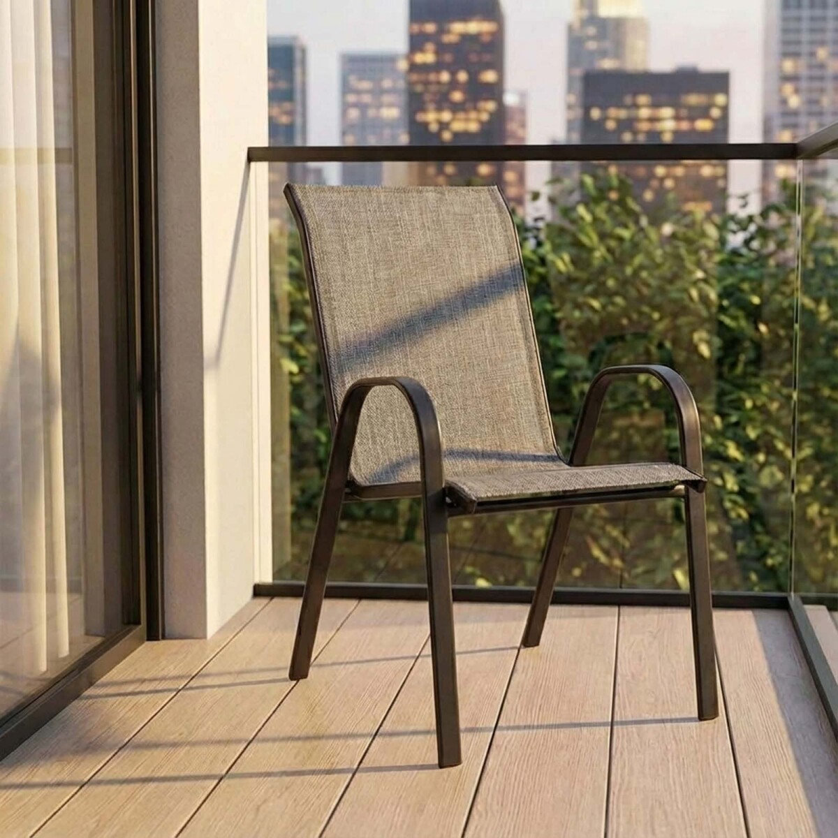 BUTACA DE EXTERIOR - ACERO-Y-TEXTILINA GRIS MANDALAY 