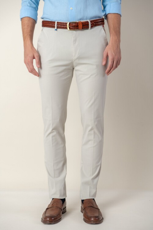 Pantalón de algodón Slim Fit Hielo