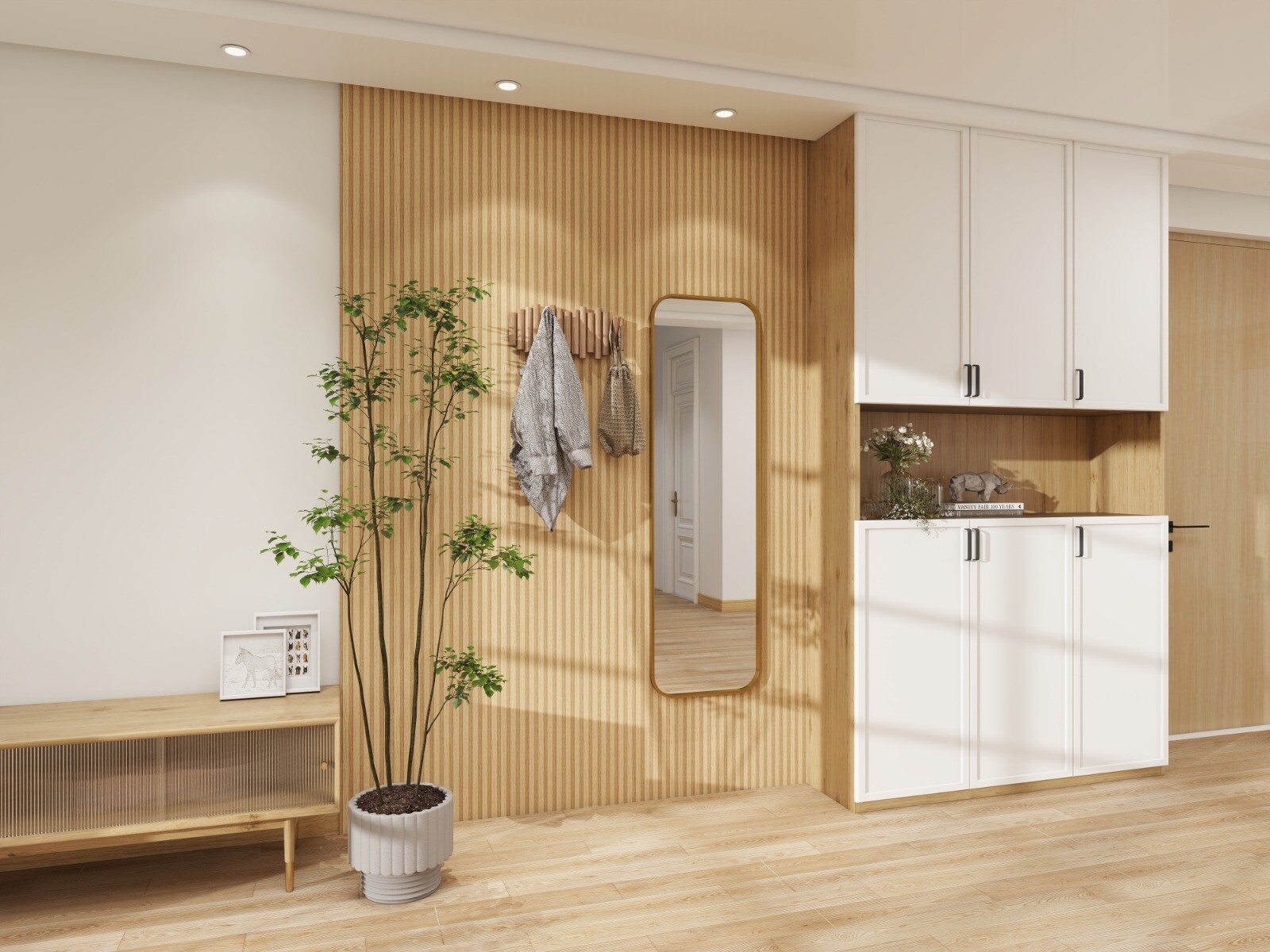Revestimiento Wall Panel Ranurado Marron Claro Para Interior 