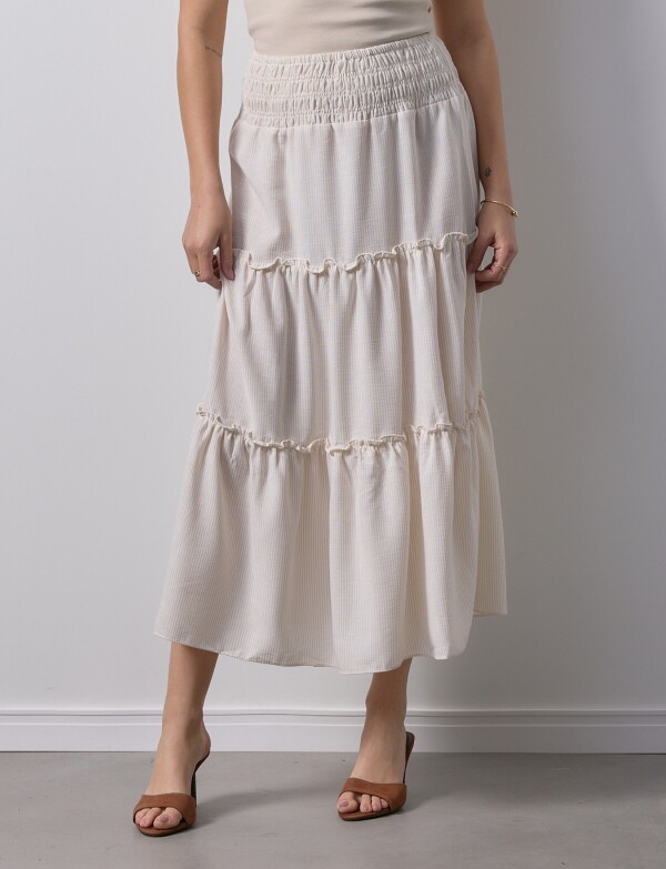 Falda Pull On Lineas BEIGE
