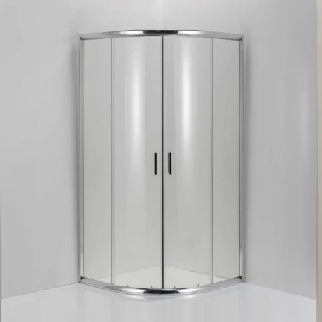 Mampara de Vidrio 8mm con Perfiles de Aluminio 90x90x200 cm GRIS