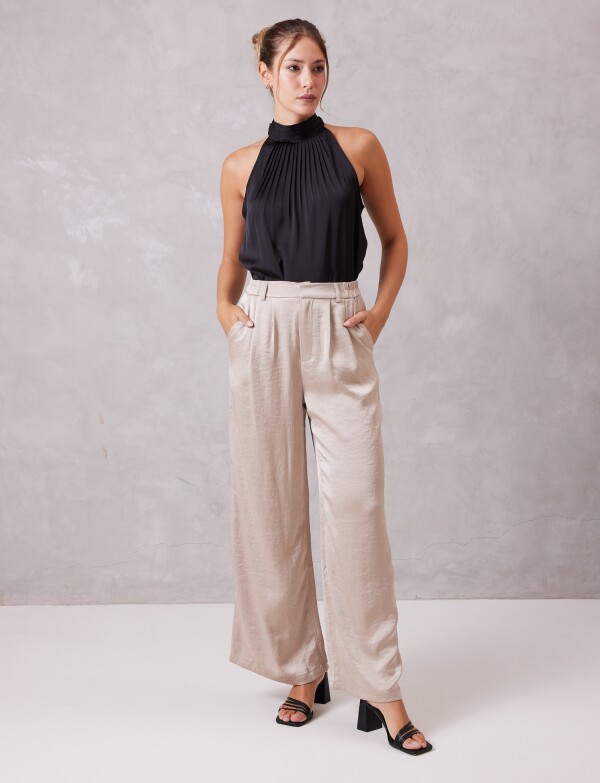 Blusa S/m Halter Pli NEGRO