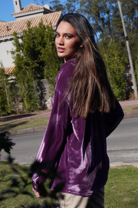 Velvet Shirt con Puño Morado