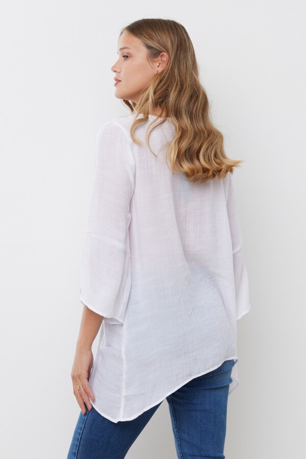 Blusa Aplique Crochet BLANCO