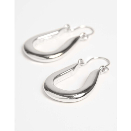 Argollas Metal Plateado Plateado