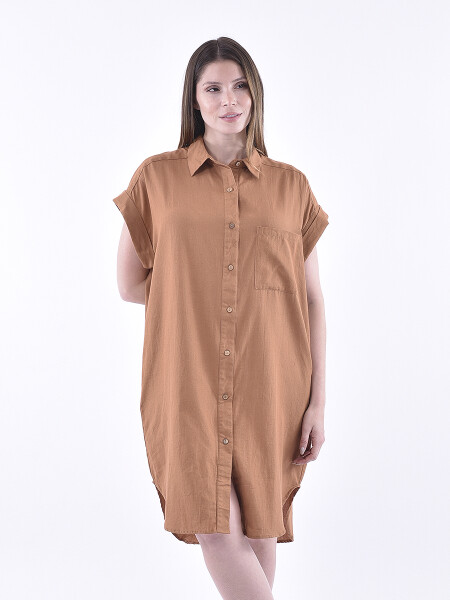 VESTIDO BODRU MARRON MEDIO