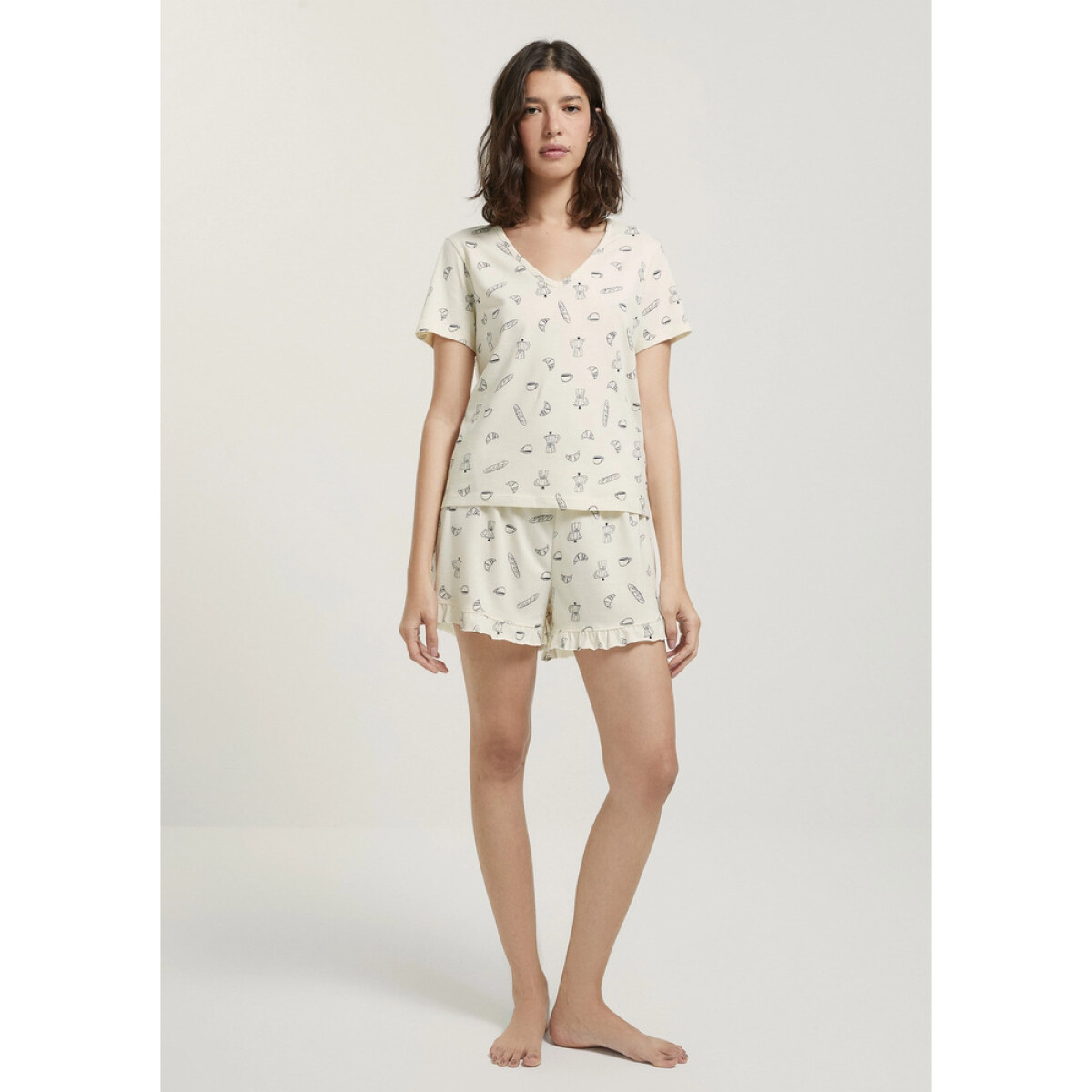 PIJAMA MM FEM - OFF WHITE 