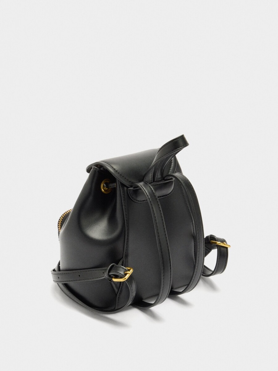 Mini Mochila Com Colgante negro