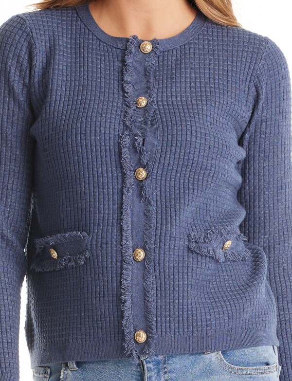 Cardigan Flecos AZUL