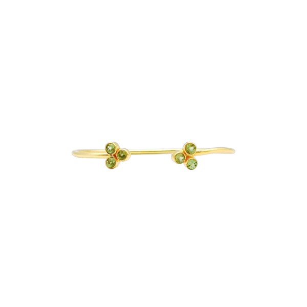 Brazalete Sikar-Plata Rodinada con micra oro 18k-Piedra Peridoto-BR2002 Conpiedra