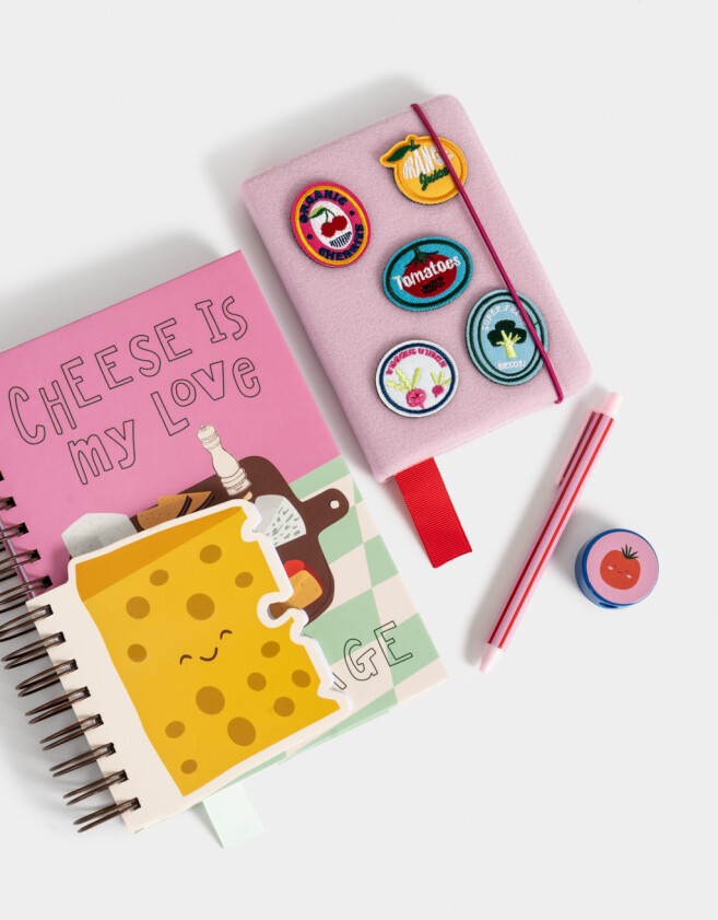 Anotadores Cuadernos y Memos Cuaderno A5 Con Parches - Fucsia Claro