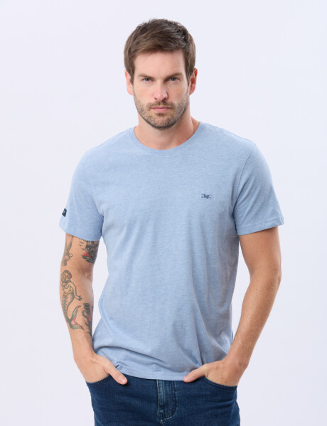 REMERA BÁSICA DE ALGODÓN Azul Melange