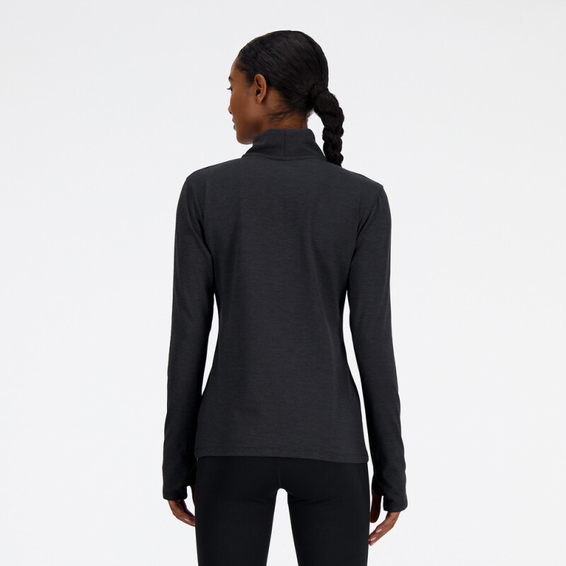 Casaca Training Sport Essentials Space Dye Quarter Zip Mujer Black