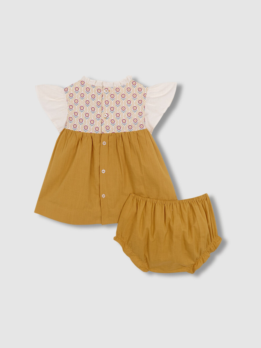 Vestido Canesu Estampado Amarillo