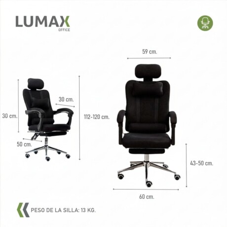 Silla Ejecutiva Ergonómica Lumax Modelo Wynn con Apoyapies Negro