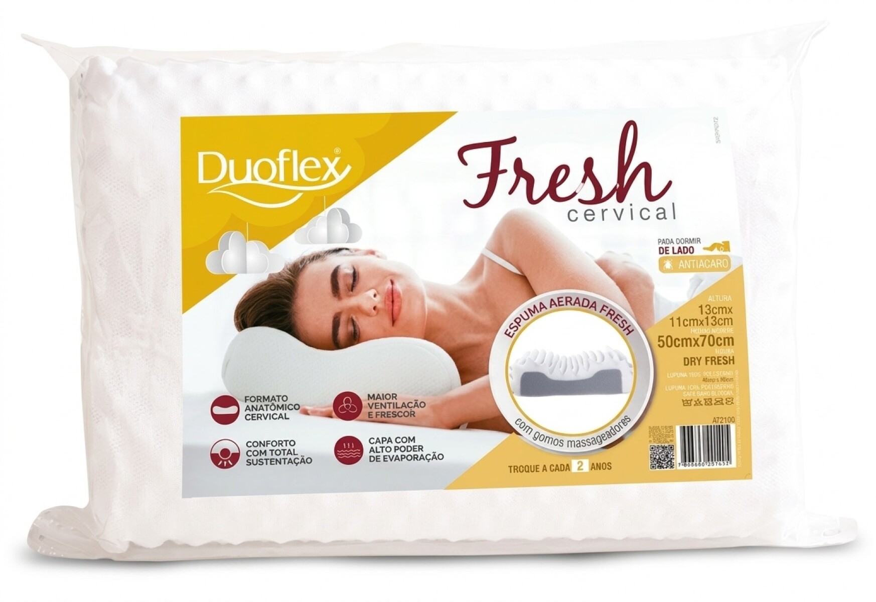 ALMOHADA CERVICAL FRESH AT2100 50x70 214936 