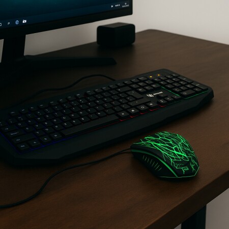 COMBO GAMER TECLADO Y MOUSE LIZZARD XZZ-CO-01 NEGRO