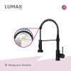 Canilla Monomando Lavaplatos Flexible Griferia Cocina Negro Mate