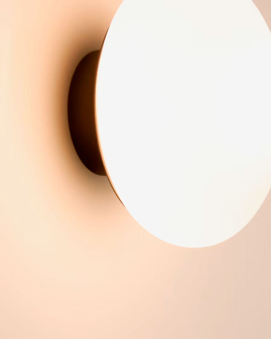 Aplique Bamila de cristal ahumado y metal negro Ø15 cm